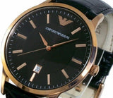 Buy Shop Emporio Armani Classic Black Dial Black Leather Strap Watch For Women - AR9022 USA Online