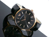 Buy Shop Emporio Armani Classic Black Dial Black Leather Strap Watch For Women - AR9022 USA Online