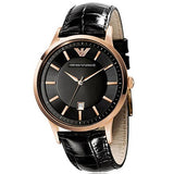 Buy Shop Emporio Armani Classic Black Dial Black Leather Strap Watch For Women - AR9022 USA Online