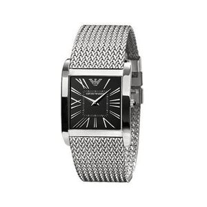 Buy Shop Emporio Armani Classic Black Dial Silver Mesh Bracelet Watch For Women - AR2013 USA Online
