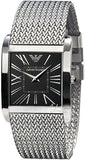 Buy Shop Emporio Armani Classic Black Dial Silver Mesh Bracelet Watch For Women - AR2013 USA Online