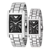 Buy Shop Emporio Armani Classic Black Dial Silver Stainless Steel Watch For Women - AR0157 USA Online
