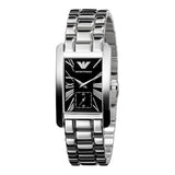 Buy Shop Emporio Armani Classic Black Dial Silver Stainless Steel Watch For Women - AR0157 USA Online