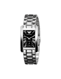 Buy Shop Emporio Armani Classic Black Dial Silver Stainless Steel Watch For Women - AR0157 USA Online
