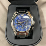 Buy Shop Emporio Armani Classic Blue Dial Silver Steel Strap Watch For Men - AR1635 USA Online