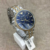 Buy Shop Emporio Armani Classic Blue Dial Two Tone Steel Strap Watch For Men - AR1847 USA Online