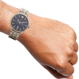 Buy Shop Emporio Armani Classic Blue Dial Two Tone Steel Strap Watch For Men - AR1847 USA Online