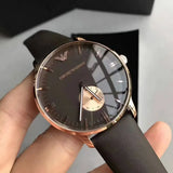 Buy Shop Emporio Armani Classic Brown Dial Brown Leather Strap Watch For Men - AR0383 USA Online
