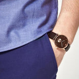 Buy Shop Emporio Armani Classic Brown Dial Brown Leather Strap Watch For Men - AR0383 USA Online