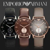 Buy Shop Emporio Armani Classic Brown Dial Brown Leather Strap Watch For Men - AR0383 USA Online