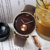 Buy Shop Emporio Armani Classic Brown Dial Brown Leather Strap Watch For Men - AR0383 USA Online