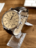 Buy Shop Emporio Armani Classic Chronograph Beige Dial Brown Leather Strap Watch For Men - AR2433 USA Online