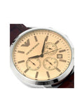 Buy Shop Emporio Armani Classic Chronograph Beige Dial Brown Leather Strap Watch For Men - AR2433 USA Online