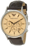 Buy Shop Emporio Armani Classic Chronograph Beige Dial Brown Leather Strap Watch For Men - AR2433 USA Online