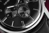 Buy Shop Emporio Armani Classic Chronograph Black Dial Black Leather Strap Watch For Men - AR0431 USA Online