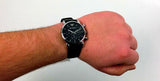 Buy Shop Emporio Armani Classic Chronograph Black Dial Black Leather Strap Watch For Men - AR1733 USA Online
