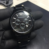 Buy Shop Emporio Armani Classic Chronograph Black Dial Black Stainless Steel Strap Watch For Men - AR2453 USA Online