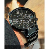 Buy Shop Emporio Armani Classic Chronograph Black Dial Black Stainless Steel Strap Watch For Men - AR2453 USA Online
