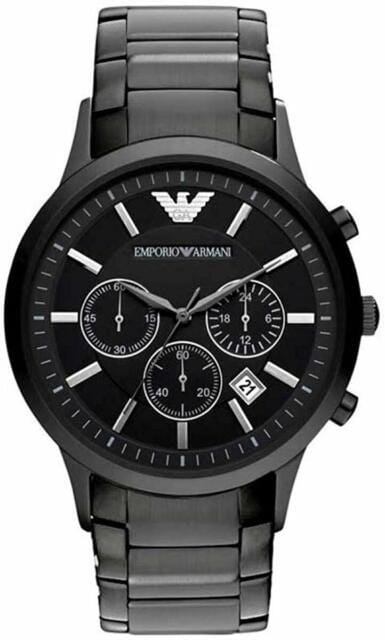 Buy Shop Emporio Armani Classic Chronograph Black Dial Black Stainless Steel Strap Watch For Men - AR2453 USA Online