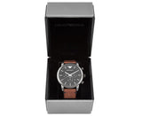Buy Shop Emporio Armani Classic Chronograph Black Dial Brown Leather Strap Watch For Men - AR1919 USA Online