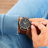 Buy Shop Emporio Armani Classic Chronograph Black Dial Brown Leather Strap Watch For Men - AR1919 USA Online
