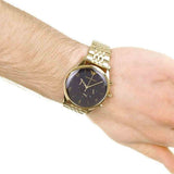 Buy Shop Emporio Armani Classic Chronograph Black Dial Gold Steel Strap Watch For Men - AR1893 USA Online