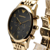 Buy Shop Emporio Armani Classic Chronograph Black Dial Gold Steel Strap Watch For Men - AR1893 USA Online