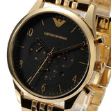 Buy Shop Emporio Armani Classic Chronograph Black Dial Gold Steel Strap Watch For Men - AR1893 USA Online