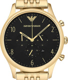 Buy Shop Emporio Armani Classic Chronograph Black Dial Gold Steel Strap Watch For Men - AR1893 USA Online