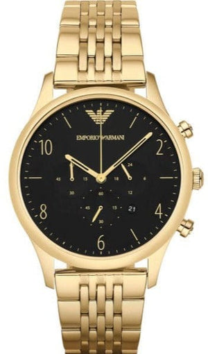 Buy Shop Emporio Armani Classic Chronograph Black Dial Gold Steel Strap Watch For Men - AR1893 USA Online