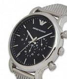 Buy Shop Emporio Armani Classic Chronograph Black Dial Silver Mesh Bracelet Watch For Men - AR1808 USA Online
