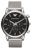 Buy Shop Emporio Armani Classic Chronograph Black Dial Silver Mesh Bracelet Watch For Men - AR1808 USA Online