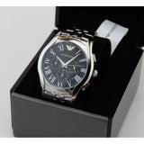 Buy Shop Emporio Armani Classic Chronograph Black Dial Silver Steel Strap Watch For Men - AR1786 USA Online