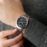 Buy Shop Emporio Armani Classic Chronograph Black Dial Silver Steel Strap Watch For Men - AR2434 USA Online