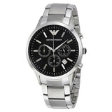 Buy Shop Emporio Armani Classic Chronograph Black Dial Silver Steel Strap Watch For Men - AR2434 USA Online