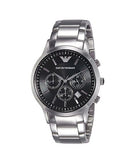 Buy Shop Emporio Armani Classic Chronograph Black Dial Silver Steel Strap Watch For Men - AR2434 USA Online