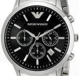 Buy Shop Emporio Armani Classic Chronograph Black Dial Silver Steel Strap Watch For Men - AR2434 USA Online