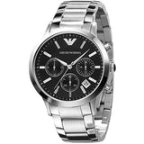 Buy Shop Emporio Armani Classic Chronograph Black Dial Silver Steel Strap Watch For Men - AR2434 USA Online