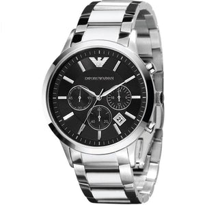 Buy Shop Emporio Armani Classic Chronograph Black Dial Silver Steel Strap Watch For Men - AR2434 USA Online