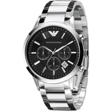 Buy Shop Emporio Armani Classic Chronograph Black Dial Silver Steel Strap Watch For Men - AR2434 USA Online