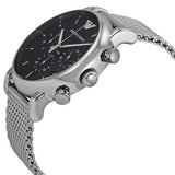 Buy Shop Emporio Armani Luigi Chronograph Black Dial Silver Mesh Bracelet Watch For Men - AR1811 USA Online