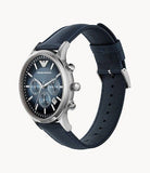 Buy Shop Emporio Armani Classic Chronograph Blue Dial Blue Leather Strap Watch For Men - AR2473 USA Online