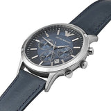 Buy Shop Emporio Armani Classic Chronograph Blue Dial Blue Leather Strap Watch For Men - AR2473 USA Online