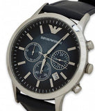 Buy Shop Emporio Armani Classic Chronograph Blue Dial Blue Leather Strap Watch For Men - AR2473 USA Online