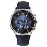 Buy Shop Emporio Armani Classic Chronograph Blue Dial Blue Leather Strap Watch For Men - AR2473 USA Online