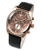 Buy Shop Emporio Armani Classic Chronograph Brown Dial Brown Leather Strap Watch for Men - AR0371 USA Online