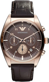 Buy Shop Emporio Armani Classic Chronograph Brown Dial Brown Leather Strap Watch for Men - AR0371 USA Online