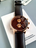 Buy Shop Emporio Armani Classic Chronograph Brown Dial Brown Leather Strap Watch For Men - AR0387 USA Online