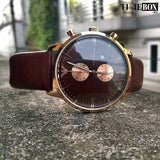 Buy Shop Emporio Armani Classic Chronograph Brown Dial Brown Leather Strap Watch For Men - AR0387 USA Online