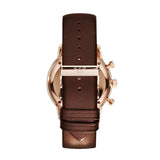 Buy Shop Emporio Armani Classic Chronograph Brown Dial Brown Leather Strap Watch For Men - AR0387 USA Online